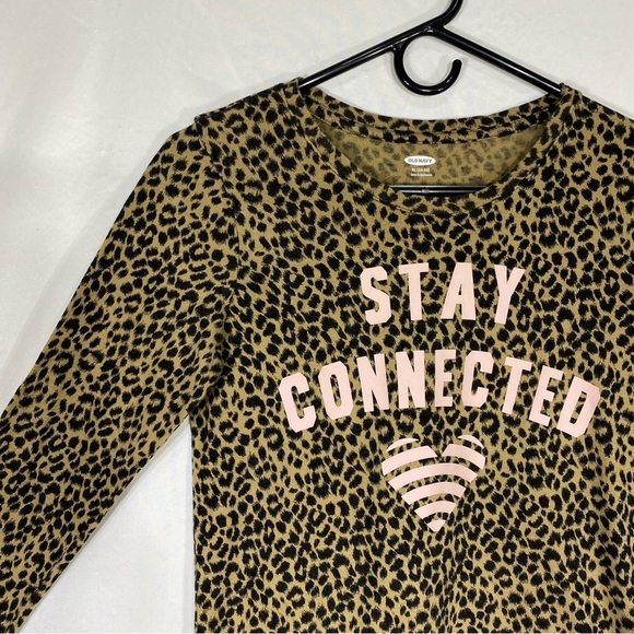 Old Navy Girl’s Leopard Print Stay Connected Long Sleeve Ter - Picture 2 of 6
